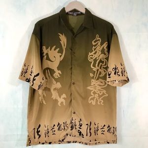 Box Office Button Front Shirt Sz Lg Graphic